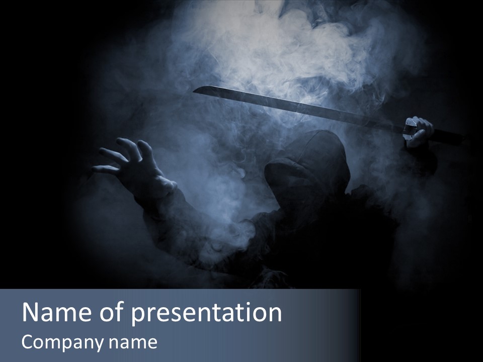 Shadow Mist Combative PowerPoint Template