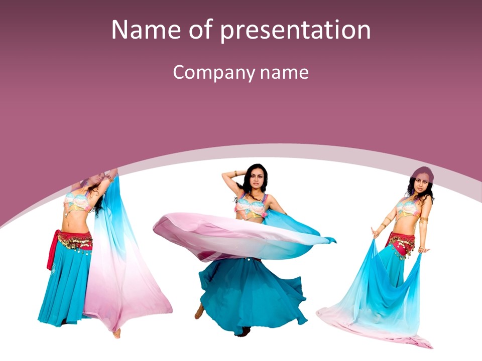 Dance Blue Femininity PowerPoint Template