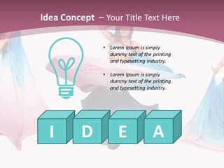 Dance Blue Femininity PowerPoint Template