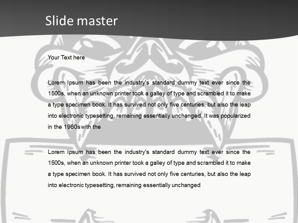 Screenprinting Bones Vector PowerPoint Template