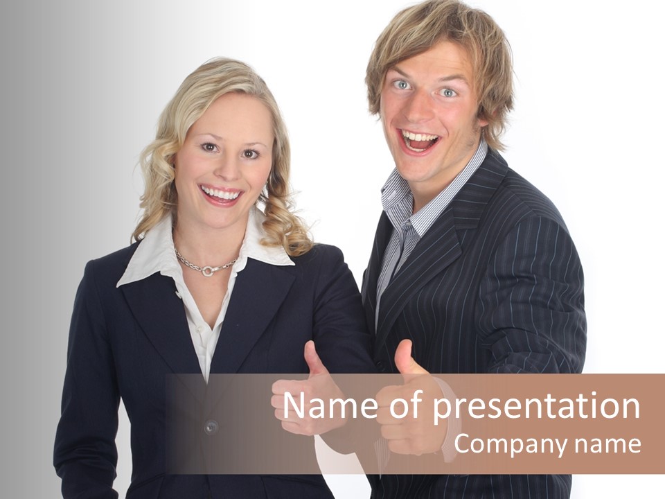 Cheerful Thumb Confident PowerPoint Template