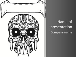 Black And White Symbol Skull PowerPoint Template