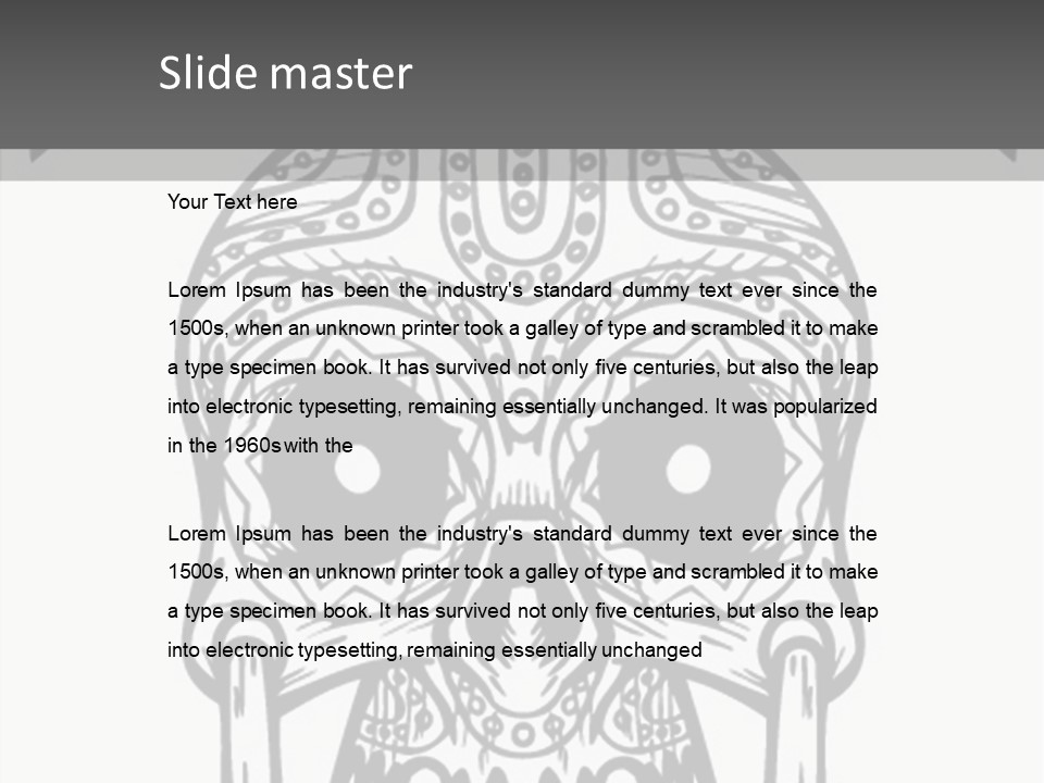 Black And White Symbol Skull PowerPoint Template