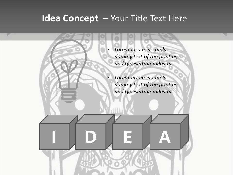 Black And White Symbol Skull PowerPoint Template