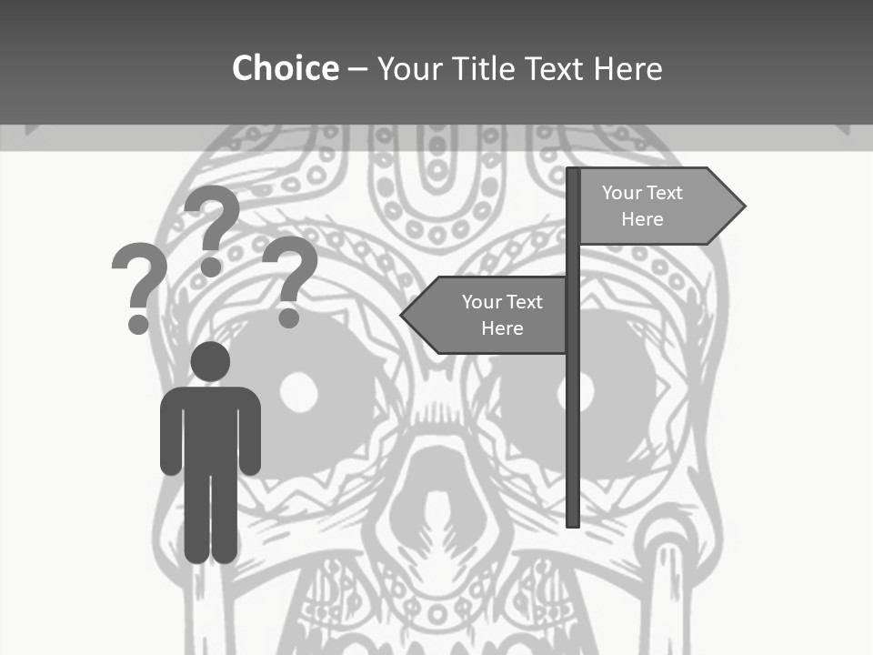Black And White Symbol Skull PowerPoint Template
