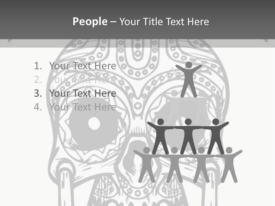 Black And White Symbol Skull PowerPoint Template