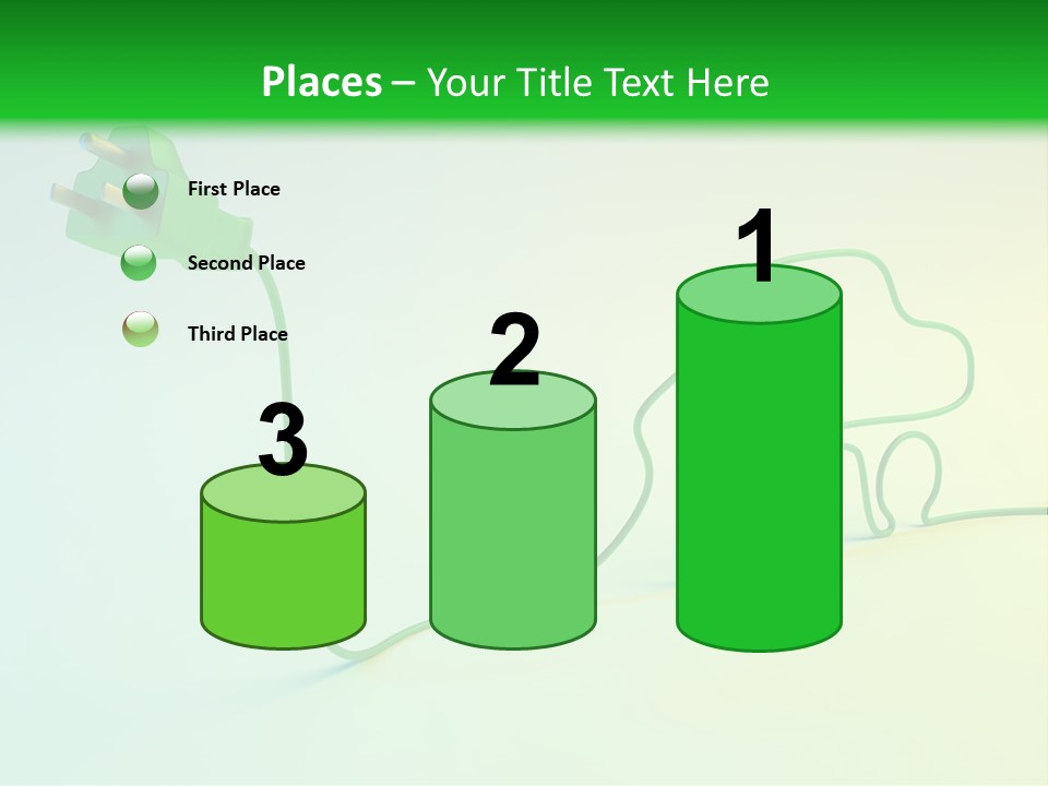 A Green And White Powerpoint Presentation With A Car Plugged Into It PowerPoint Template