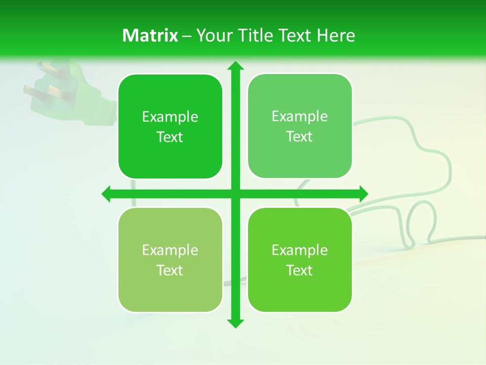 A Green And White Powerpoint Presentation With A Car Plugged Into It PowerPoint Template
