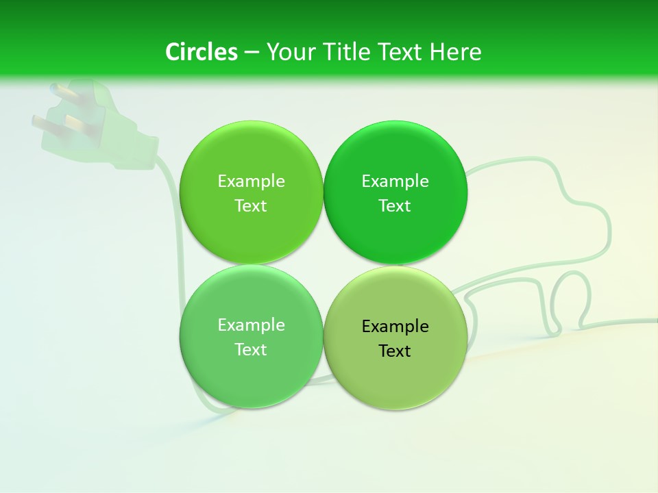 A Green And White Powerpoint Presentation With A Car Plugged Into It PowerPoint Template