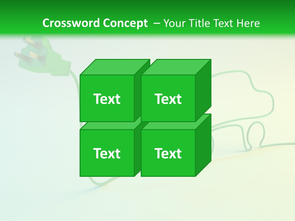 A Green And White Powerpoint Presentation With A Car Plugged Into It PowerPoint Template