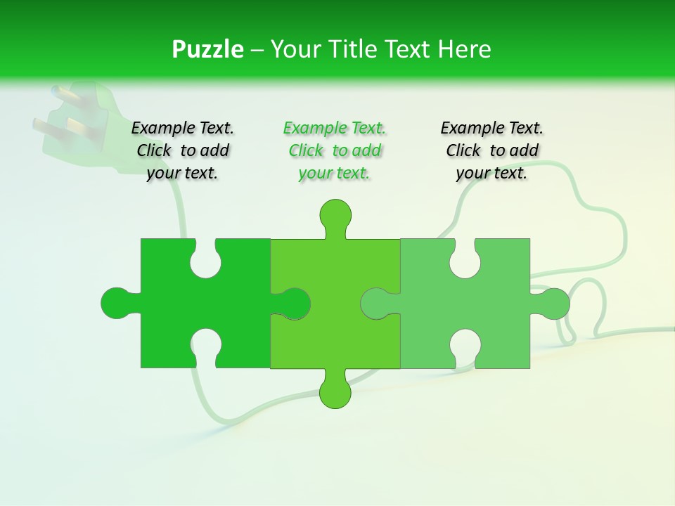 A Green And White Powerpoint Presentation With A Car Plugged Into It PowerPoint Template