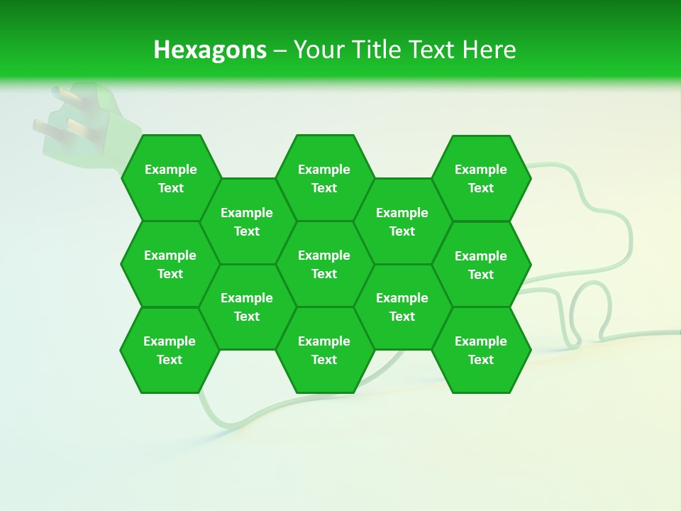 A Green And White Powerpoint Presentation With A Car Plugged Into It PowerPoint Template