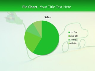 A Green And White Powerpoint Presentation With A Car Plugged Into It PowerPoint Template