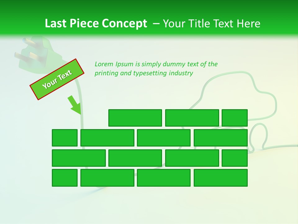 A Green And White Powerpoint Presentation With A Car Plugged Into It PowerPoint Template