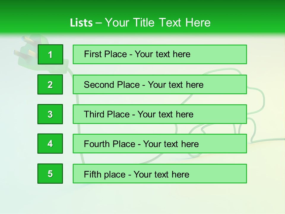 A Green And White Powerpoint Presentation With A Car Plugged Into It PowerPoint Template