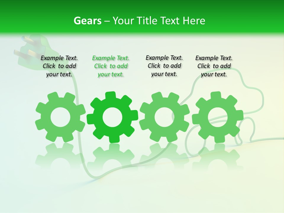 A Green And White Powerpoint Presentation With A Car Plugged Into It PowerPoint Template