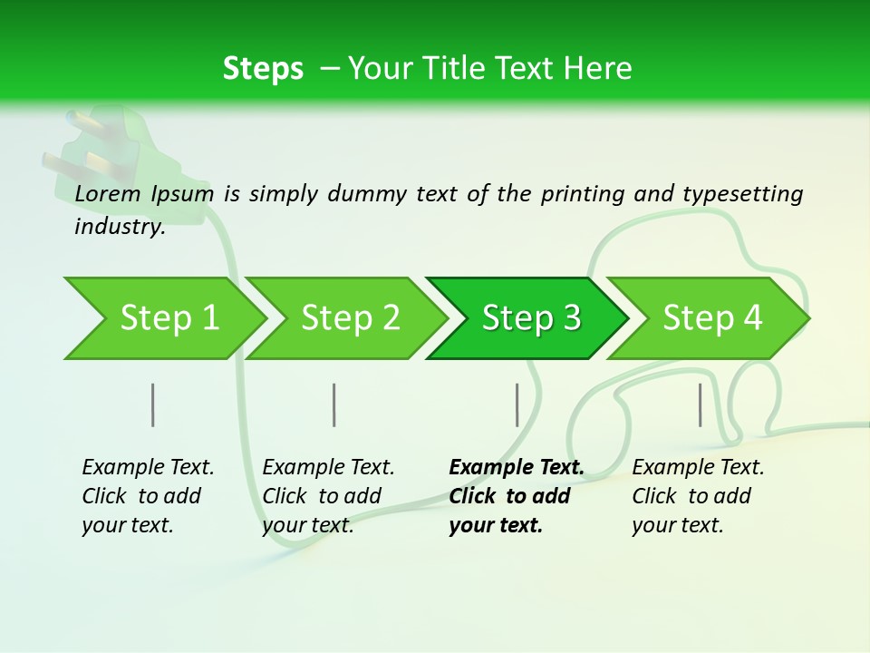 A Green And White Powerpoint Presentation With A Car Plugged Into It PowerPoint Template