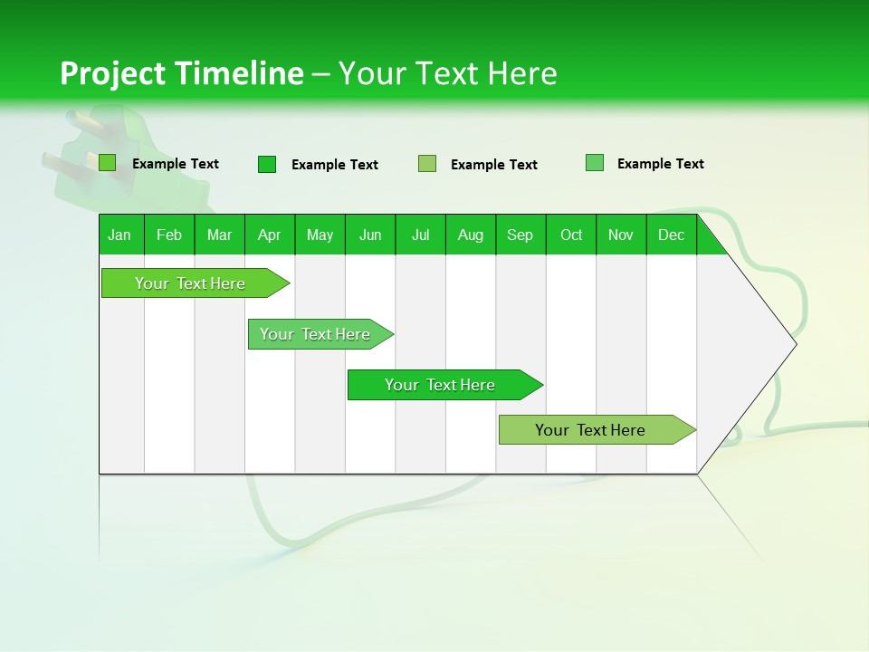 A Green And White Powerpoint Presentation With A Car Plugged Into It PowerPoint Template