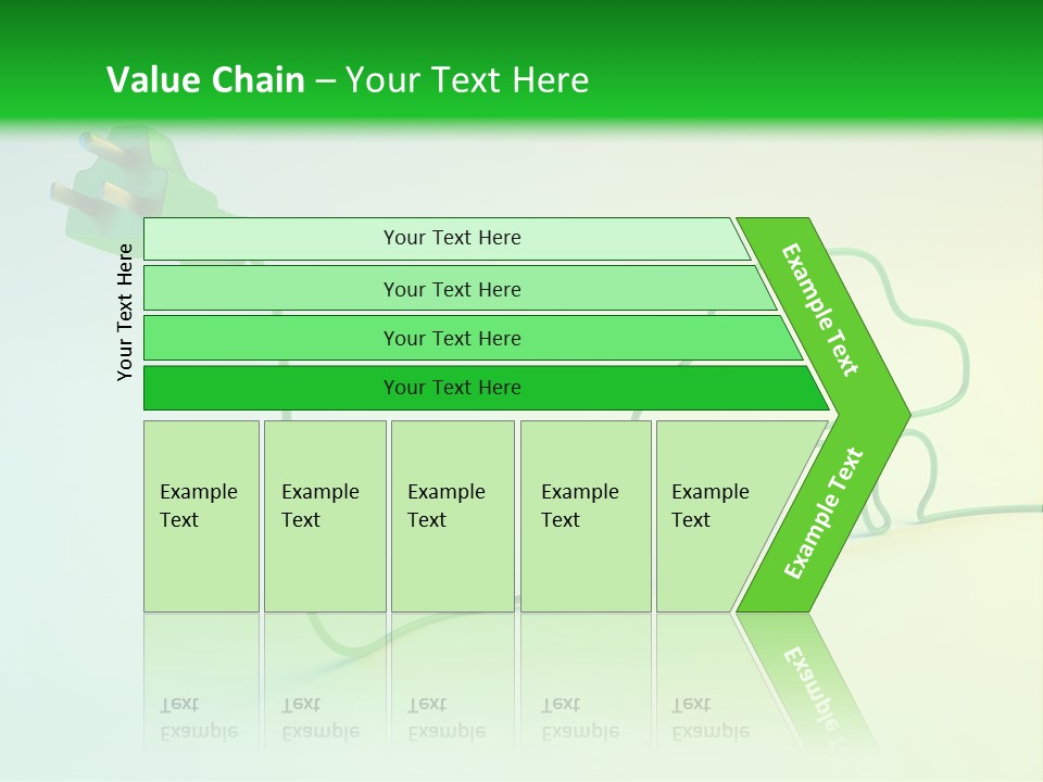 A Green And White Powerpoint Presentation With A Car Plugged Into It PowerPoint Template