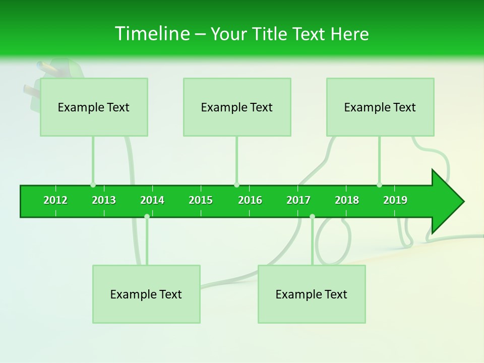 A Green And White Powerpoint Presentation With A Car Plugged Into It PowerPoint Template