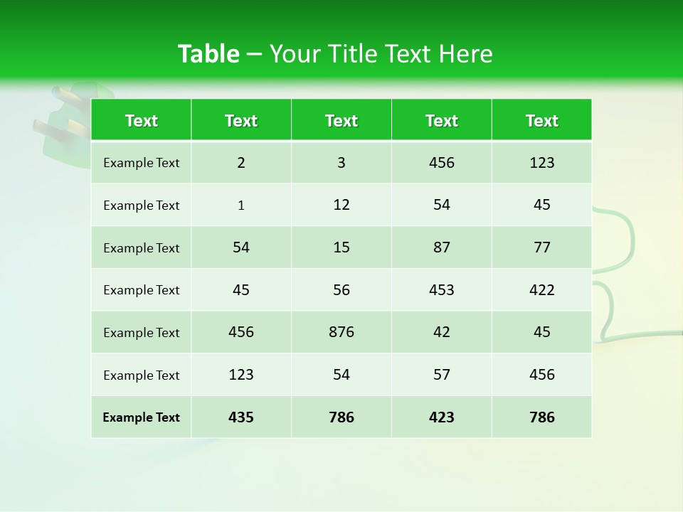 A Green And White Powerpoint Presentation With A Car Plugged Into It PowerPoint Template