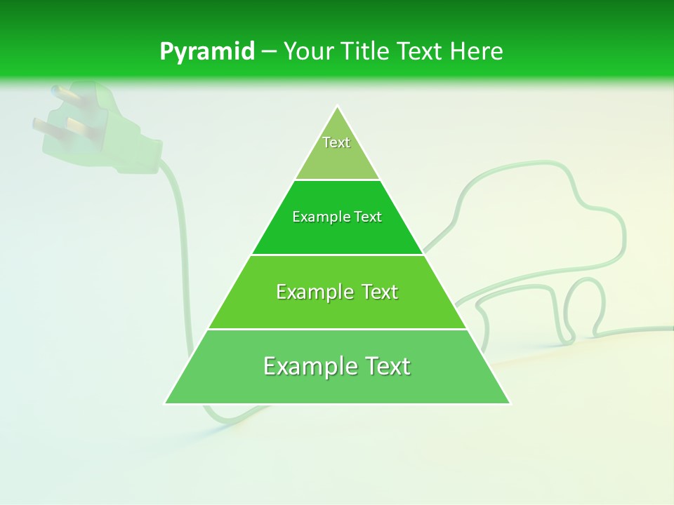 A Green And White Powerpoint Presentation With A Car Plugged Into It PowerPoint Template