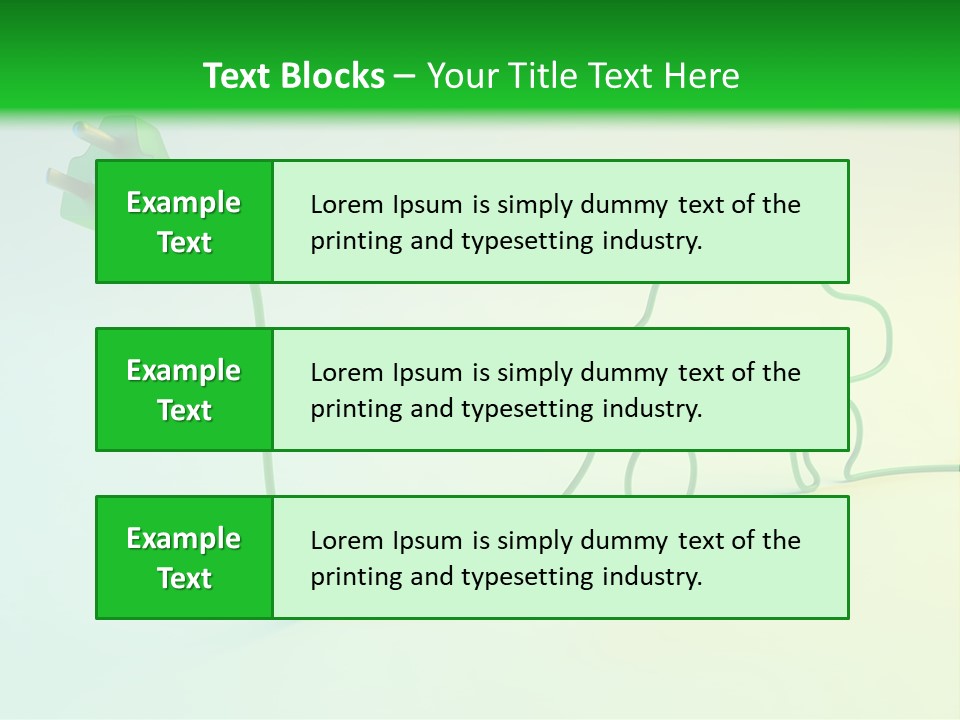 A Green And White Powerpoint Presentation With A Car Plugged Into It PowerPoint Template