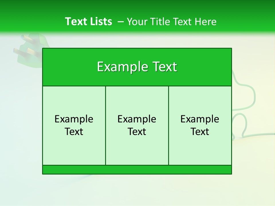 A Green And White Powerpoint Presentation With A Car Plugged Into It PowerPoint Template