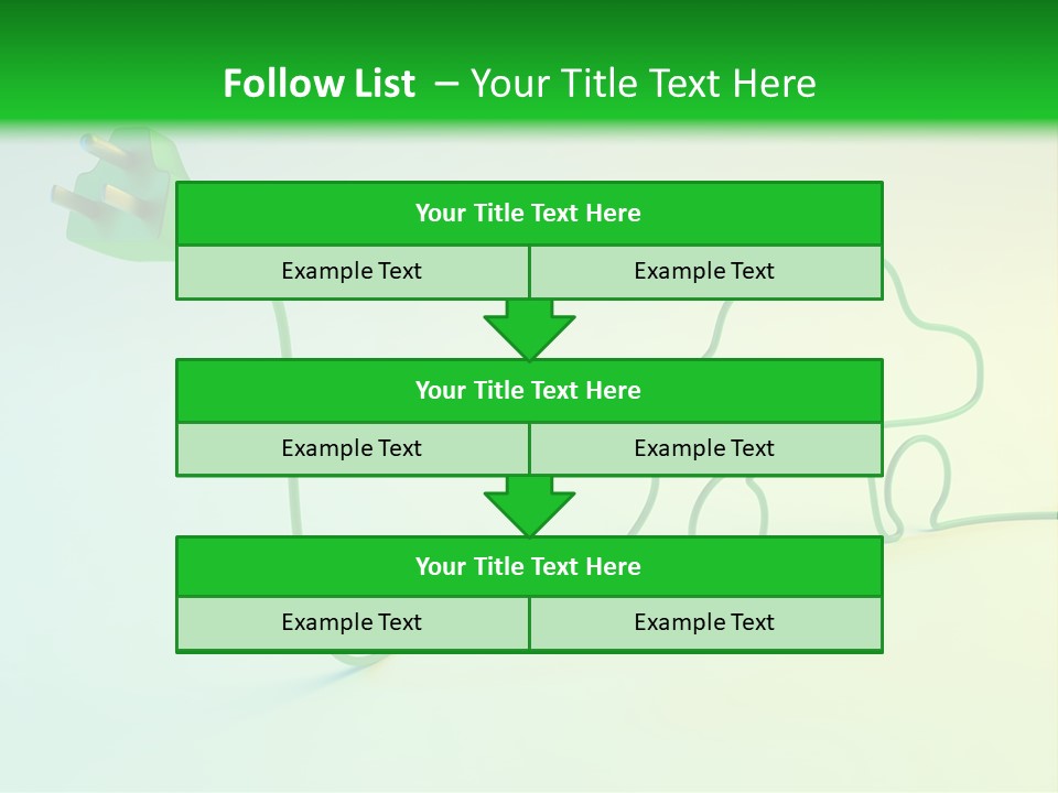 A Green And White Powerpoint Presentation With A Car Plugged Into It PowerPoint Template