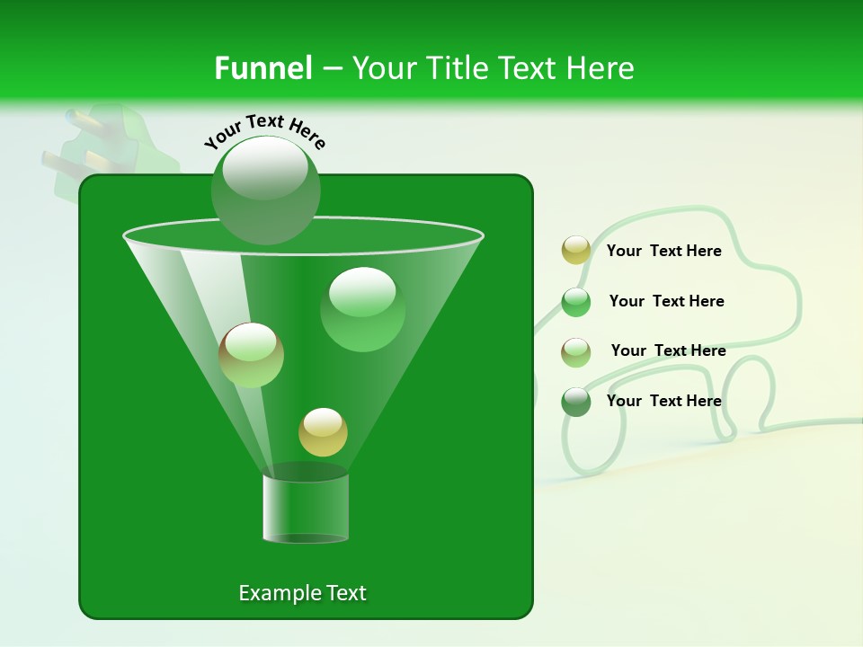 A Green And White Powerpoint Presentation With A Car Plugged Into It PowerPoint Template