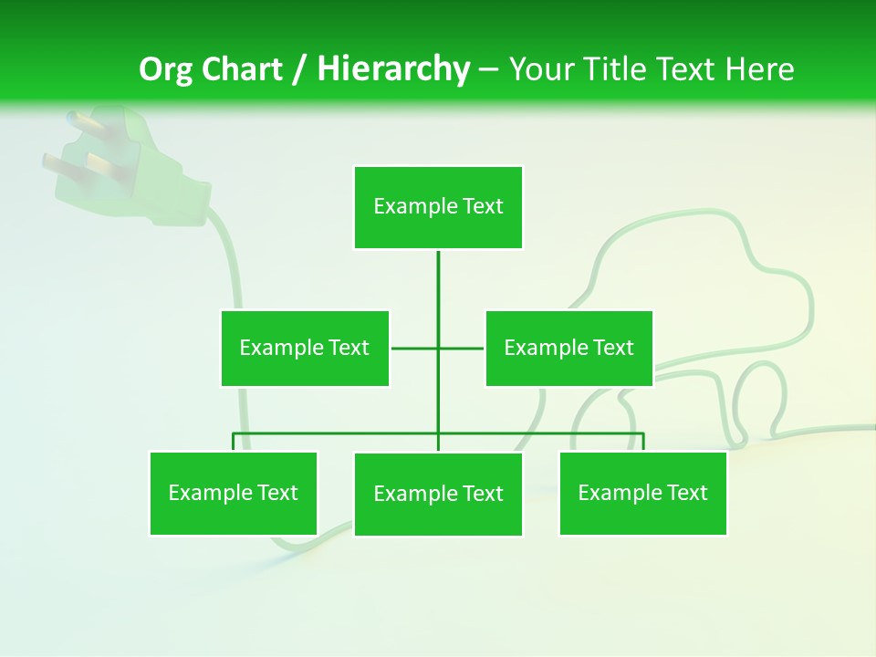 A Green And White Powerpoint Presentation With A Car Plugged Into It PowerPoint Template