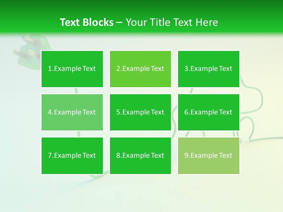 A Green And White Powerpoint Presentation With A Car Plugged Into It PowerPoint Template
