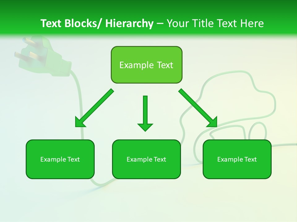 A Green And White Powerpoint Presentation With A Car Plugged Into It PowerPoint Template