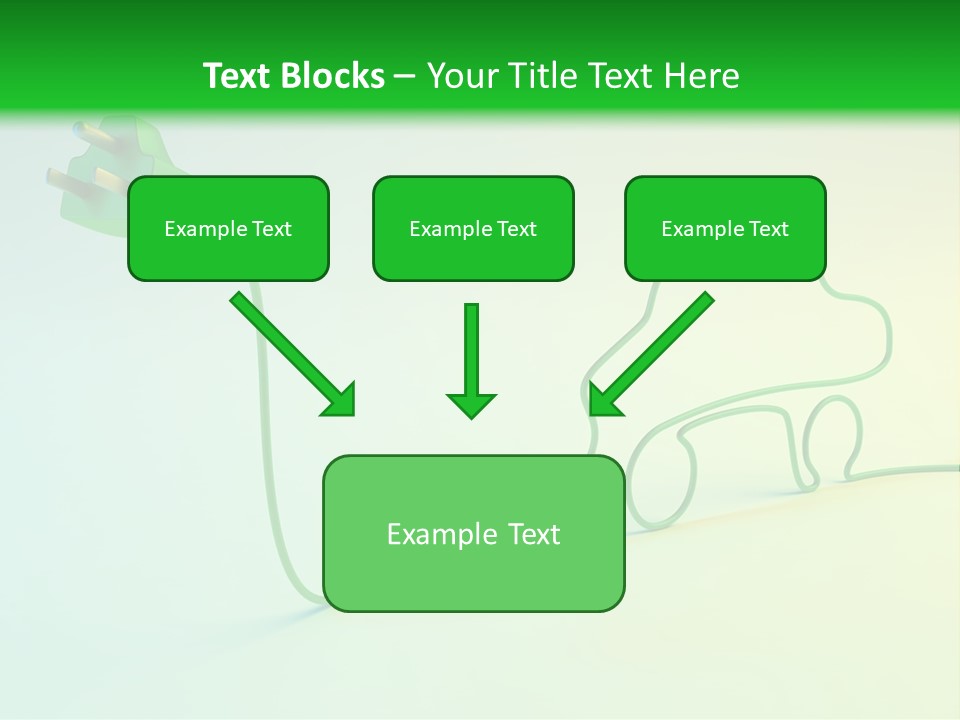 A Green And White Powerpoint Presentation With A Car Plugged Into It PowerPoint Template