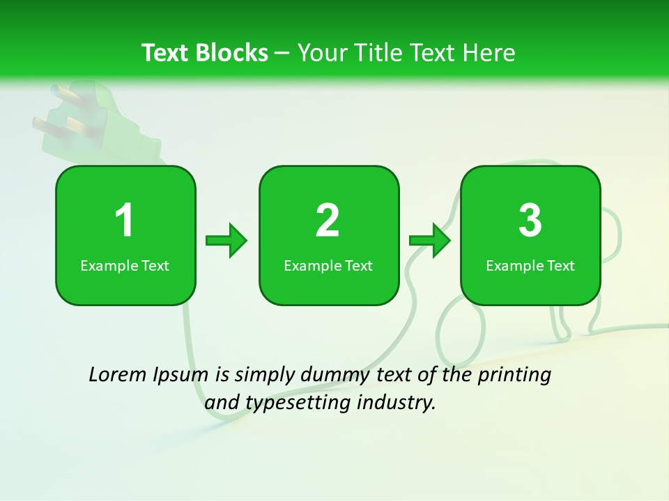 A Green And White Powerpoint Presentation With A Car Plugged Into It PowerPoint Template