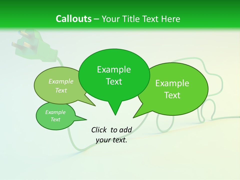 A Green And White Powerpoint Presentation With A Car Plugged Into It PowerPoint Template