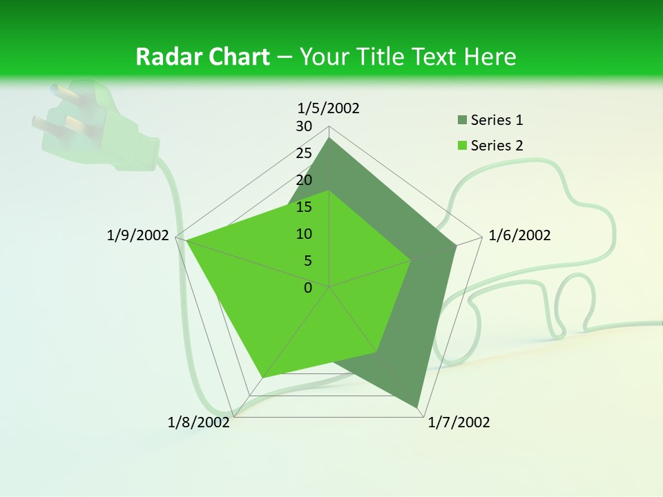 A Green And White Powerpoint Presentation With A Car Plugged Into It PowerPoint Template