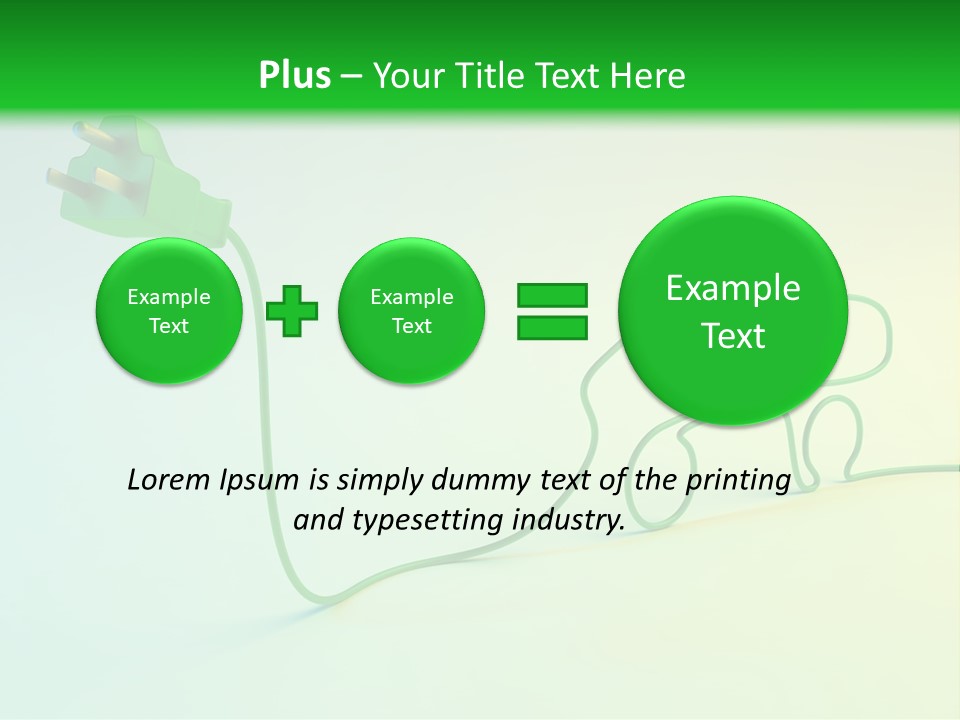 A Green And White Powerpoint Presentation With A Car Plugged Into It PowerPoint Template