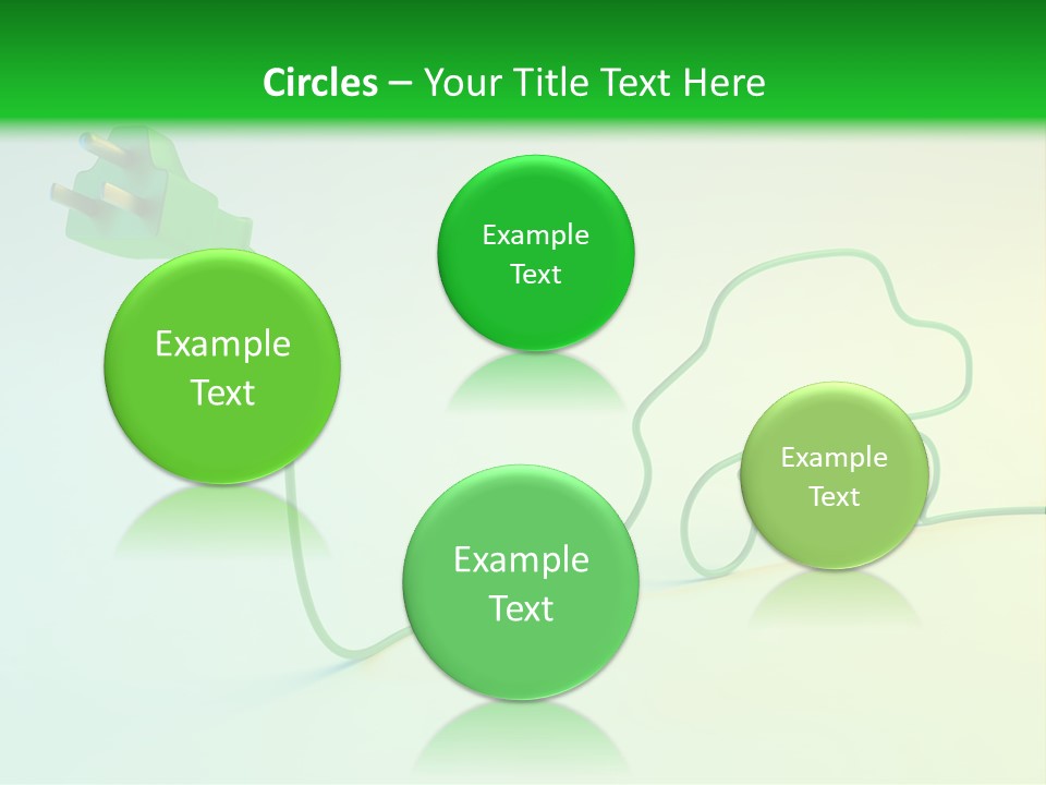 A Green And White Powerpoint Presentation With A Car Plugged Into It PowerPoint Template