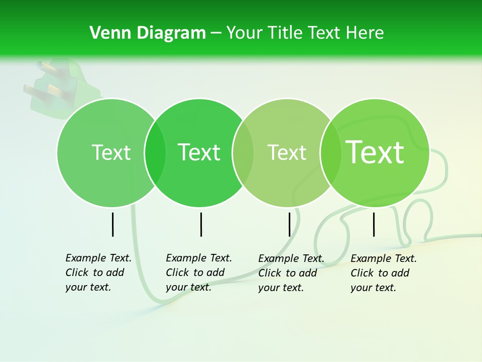 A Green And White Powerpoint Presentation With A Car Plugged Into It PowerPoint Template