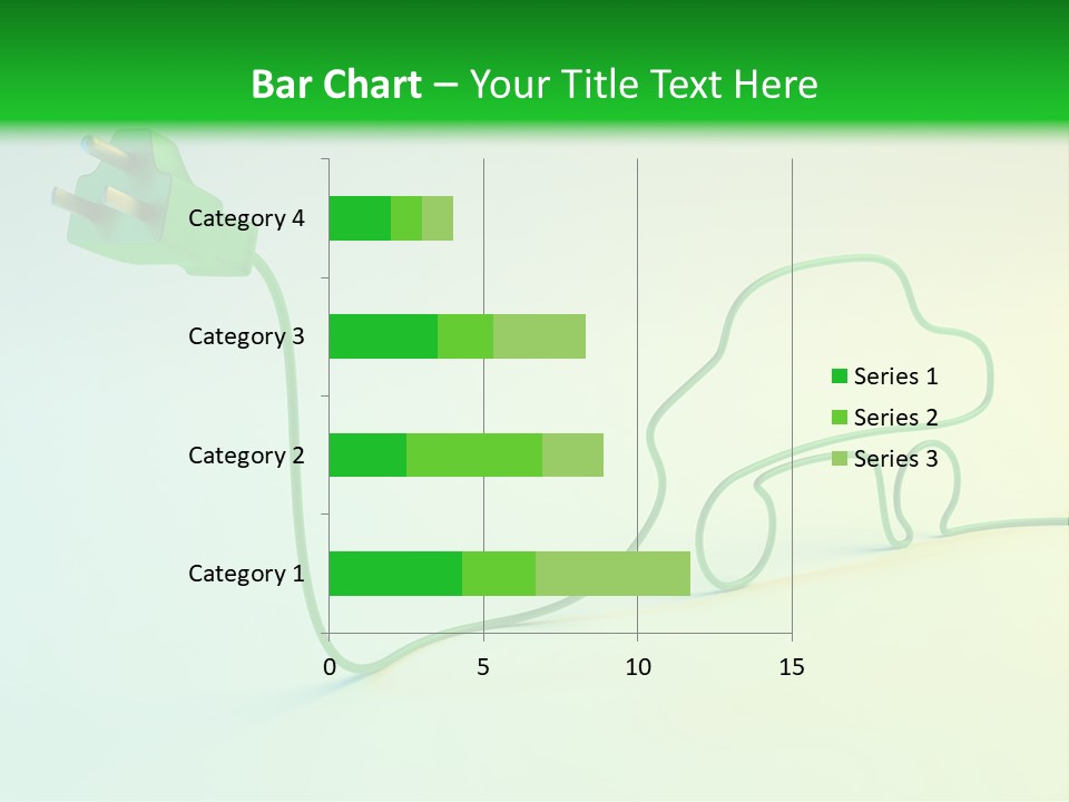 A Green And White Powerpoint Presentation With A Car Plugged Into It PowerPoint Template