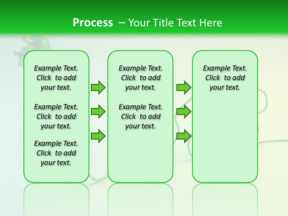 A Green And White Powerpoint Presentation With A Car Plugged Into It PowerPoint Template