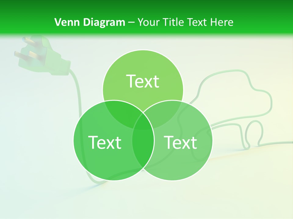 A Green And White Powerpoint Presentation With A Car Plugged Into It PowerPoint Template