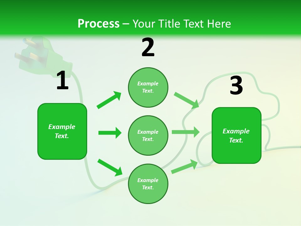 A Green And White Powerpoint Presentation With A Car Plugged Into It PowerPoint Template