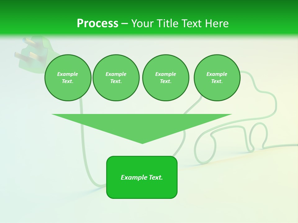 A Green And White Powerpoint Presentation With A Car Plugged Into It PowerPoint Template