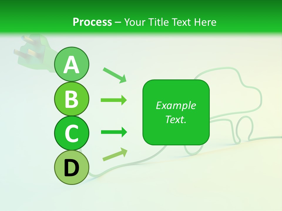 A Green And White Powerpoint Presentation With A Car Plugged Into It PowerPoint Template