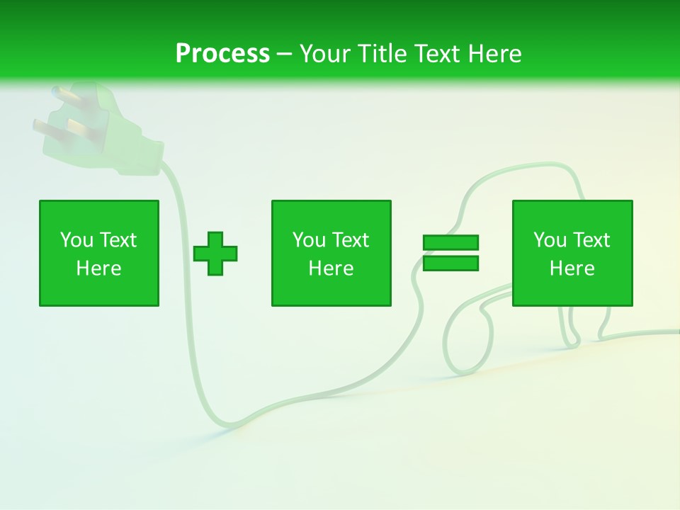 A Green And White Powerpoint Presentation With A Car Plugged Into It PowerPoint Template