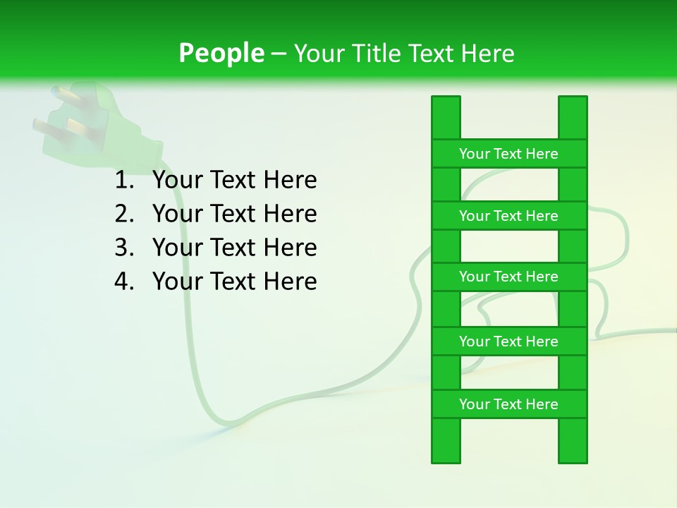 A Green And White Powerpoint Presentation With A Car Plugged Into It PowerPoint Template
