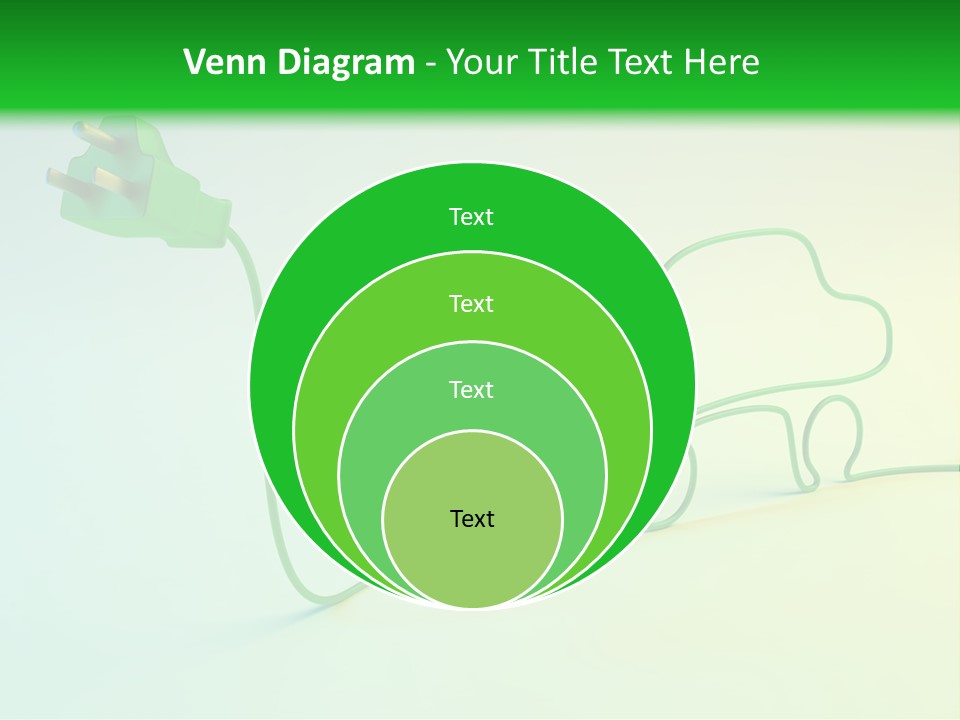 A Green And White Powerpoint Presentation With A Car Plugged Into It PowerPoint Template