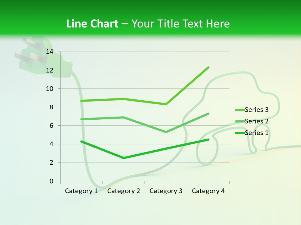 A Green And White Powerpoint Presentation With A Car Plugged Into It PowerPoint Template